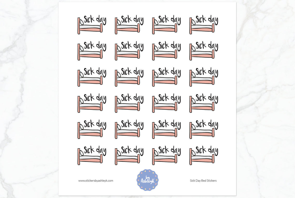 Sick Day Bed Planner Stickers