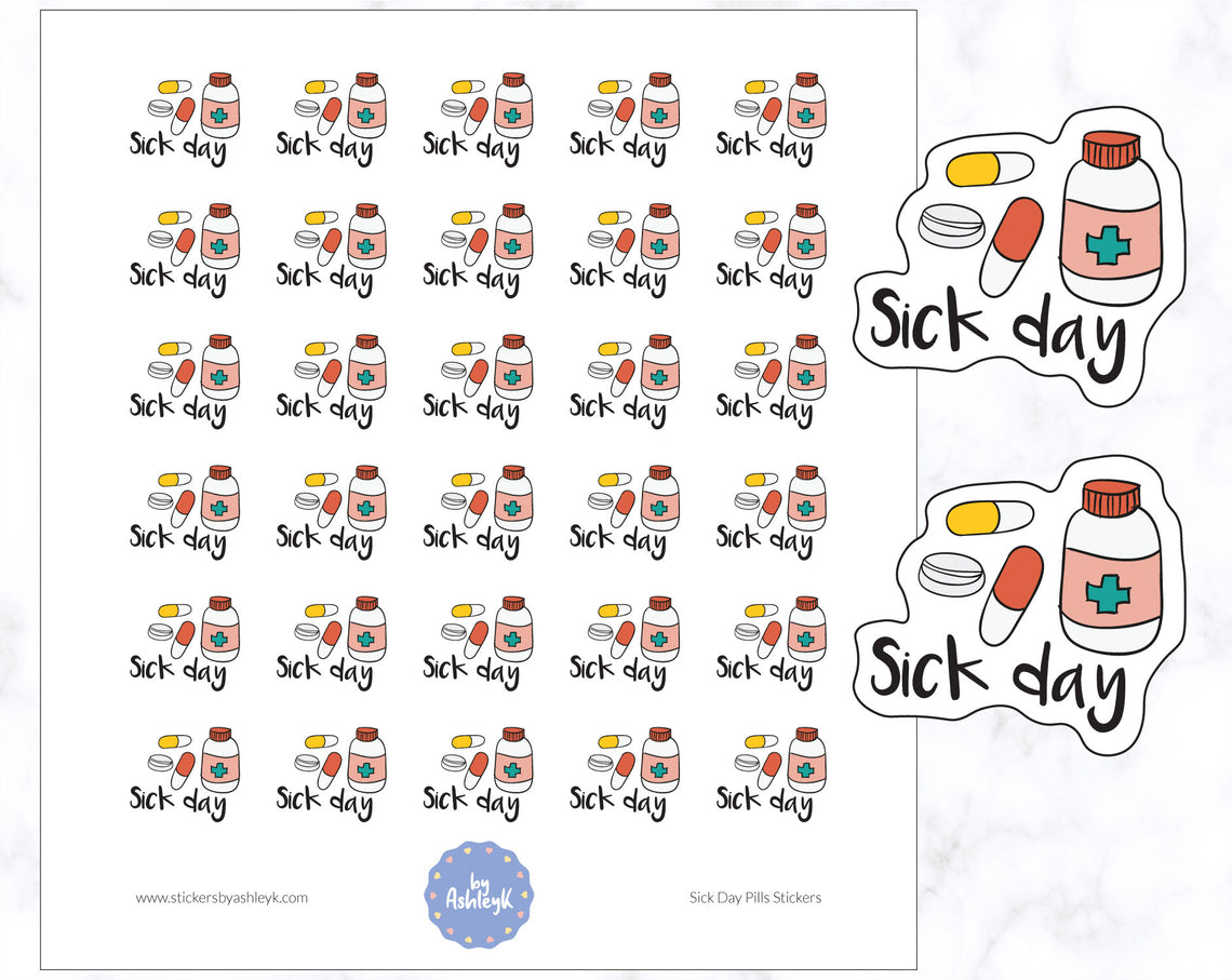 Sick Day Pills Planner Stickers