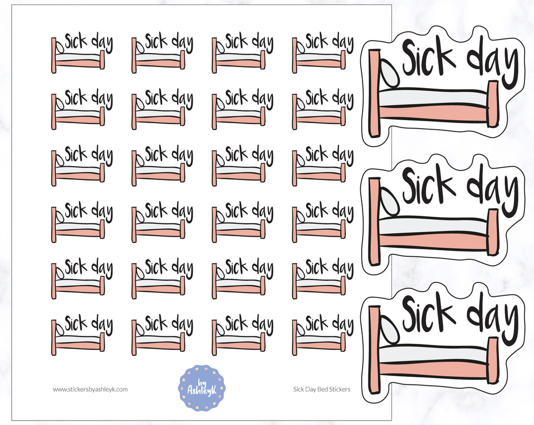 Sick Day Bed Planner Stickers