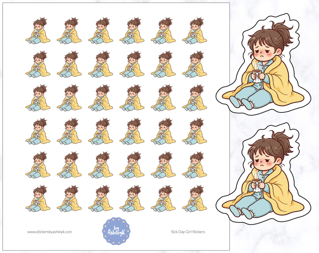 Sick Day Girl Stickers