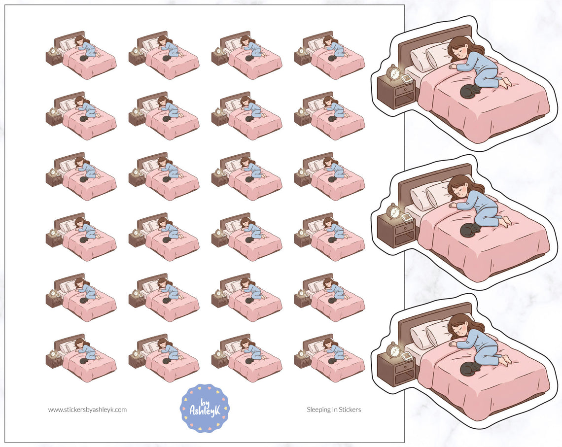 Sleeping In Planner Stickers