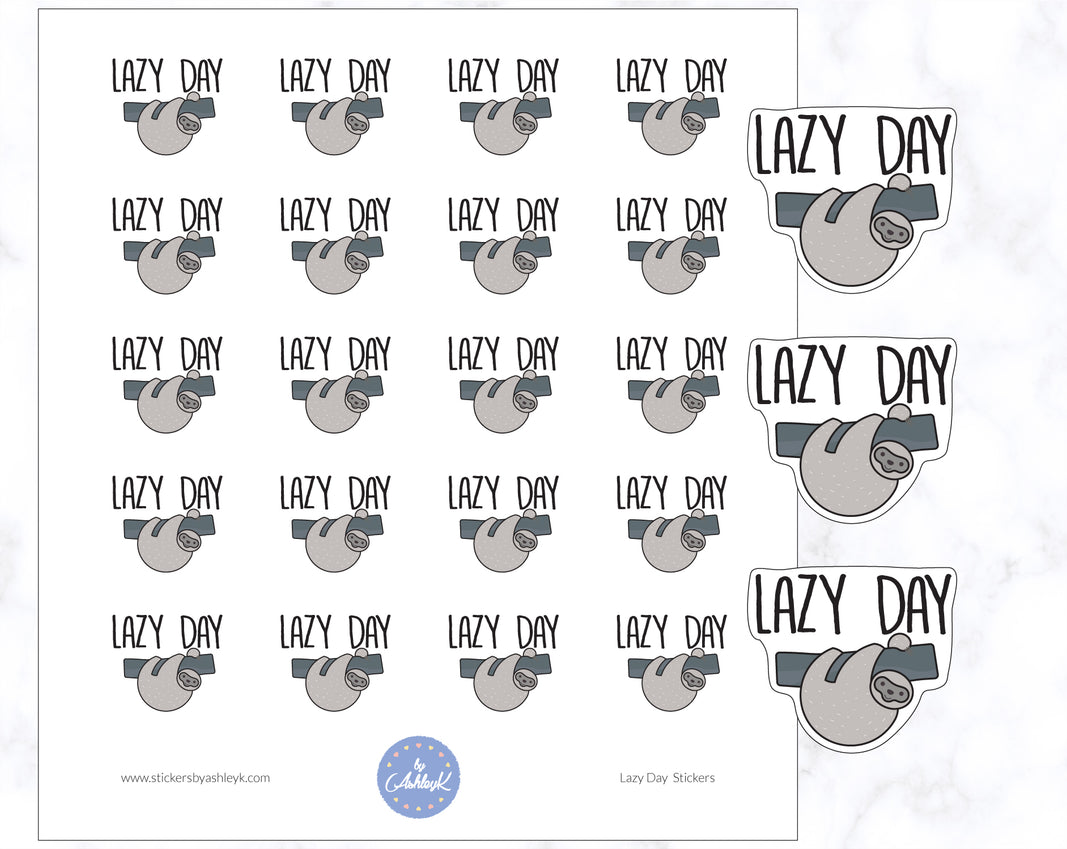 Sloth Lazy Day Planner Stickers