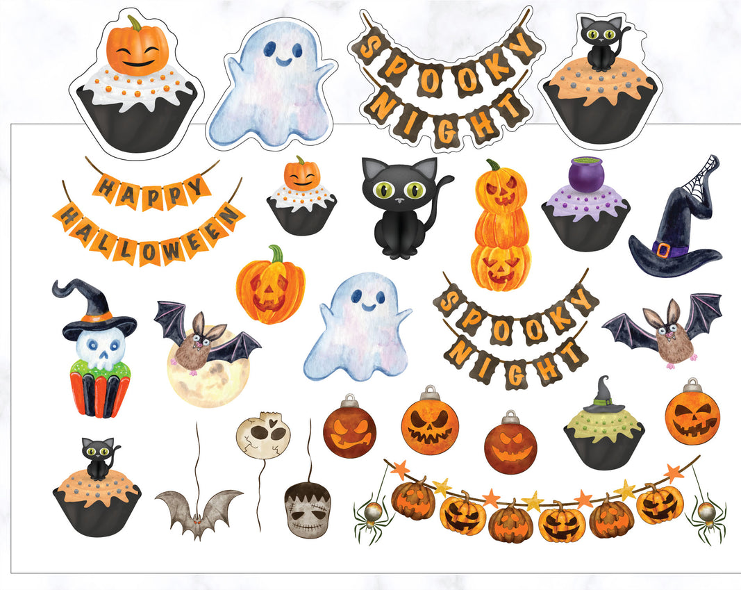 Spooky Cupcake Delights Decorative Stickers