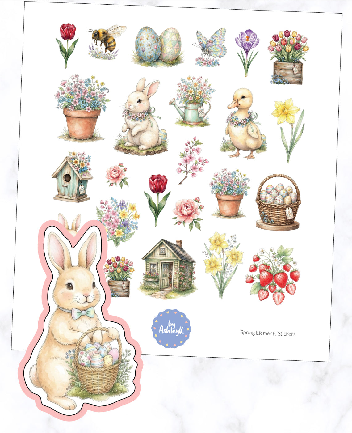 Spring Elements Planner Stickers