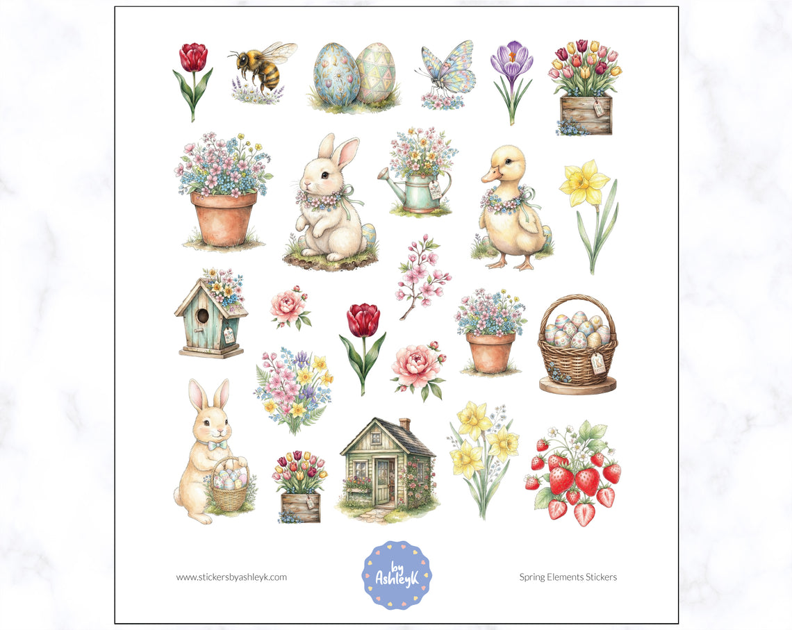 Spring Elements Planner Stickers