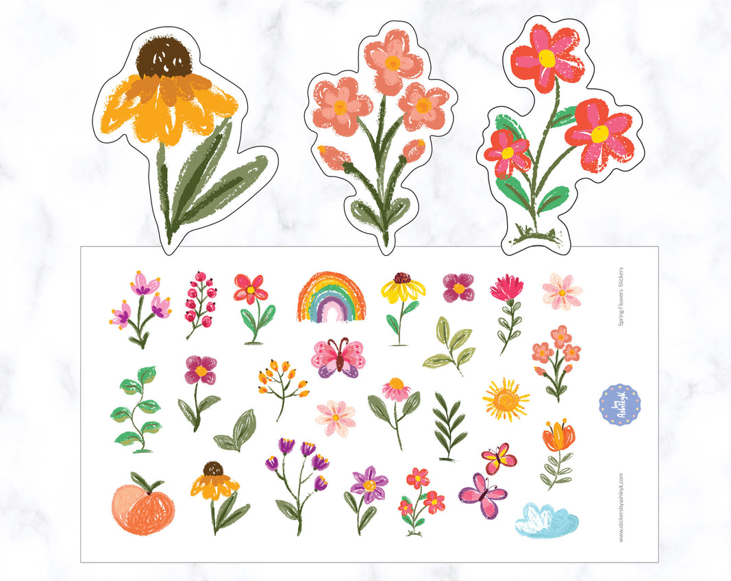 Spring Flowers Decorative Stickers