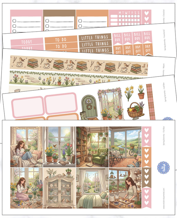 Spring Serenity Weekly Kit - Erin Condren Planner Stickers