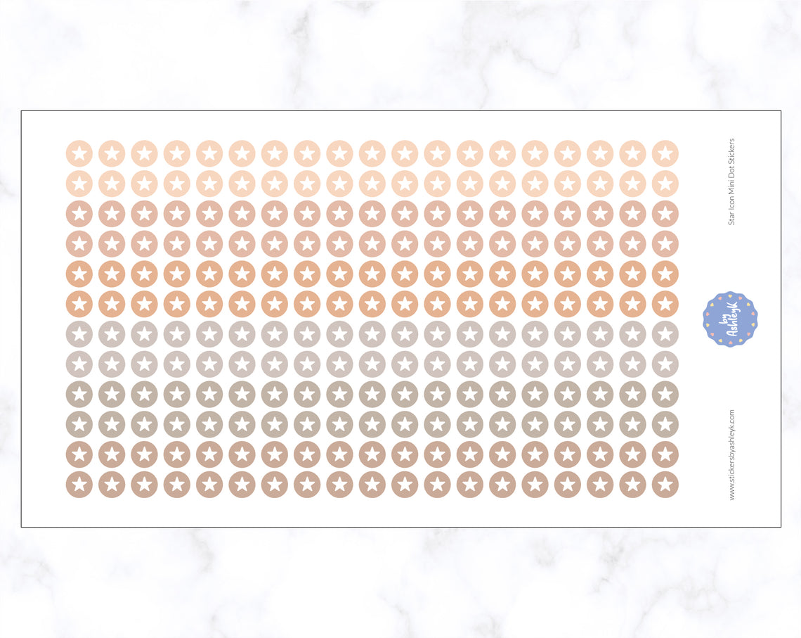 Star Icon Mini Dot Stickers - Beige Neutral