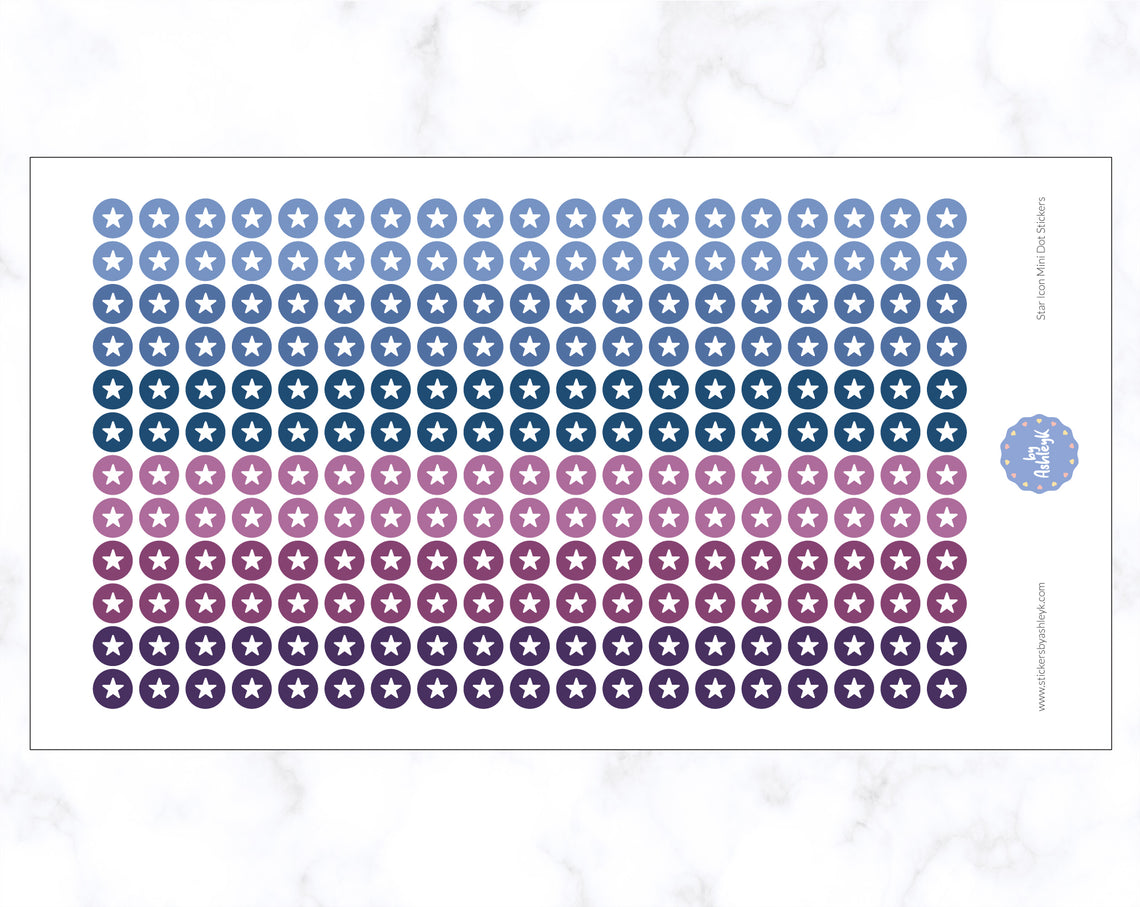 Star Icon Mini Dot Stickers - Blueberry
