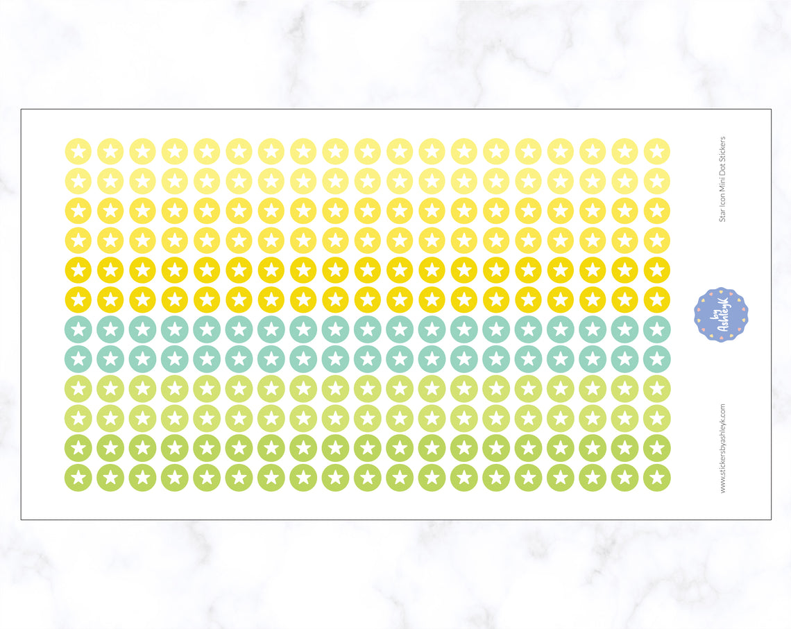 Star Icon Mini Dot Stickers - Lemon&Lime