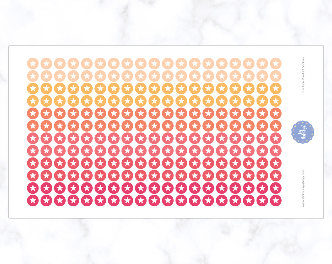 Star Icon Mini Dot Stickers - Peach