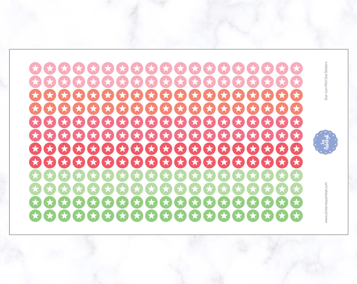 Star Icon Mini Dot Stickers - Strawberry