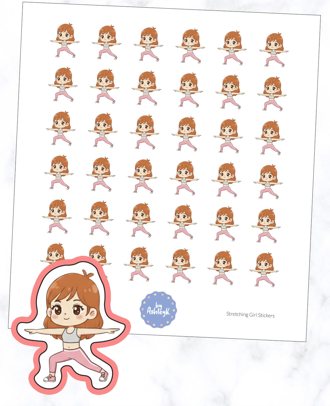 Stretching Girl Planner Stickers