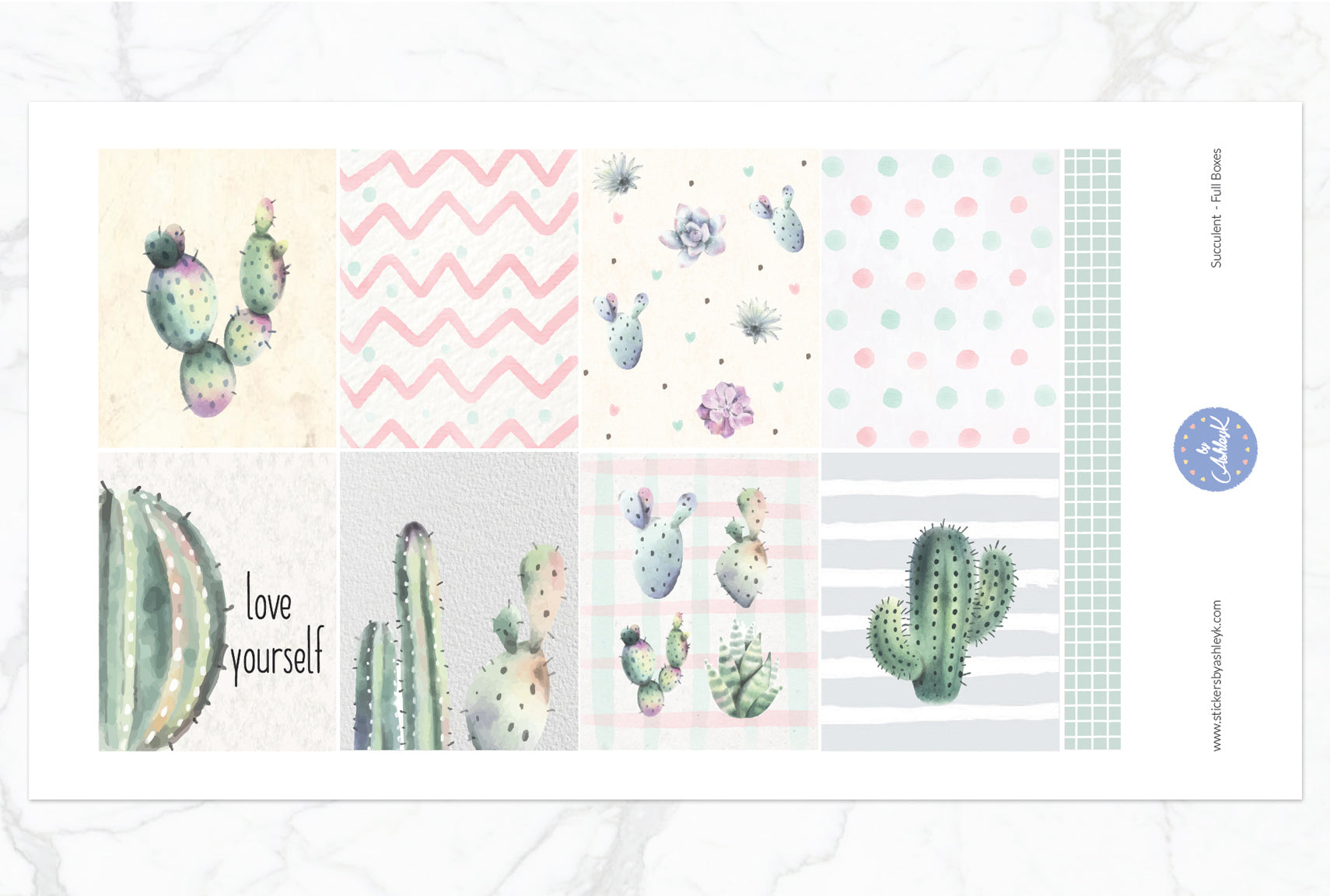 succulent stickers Cute Succulents Weekly Kit