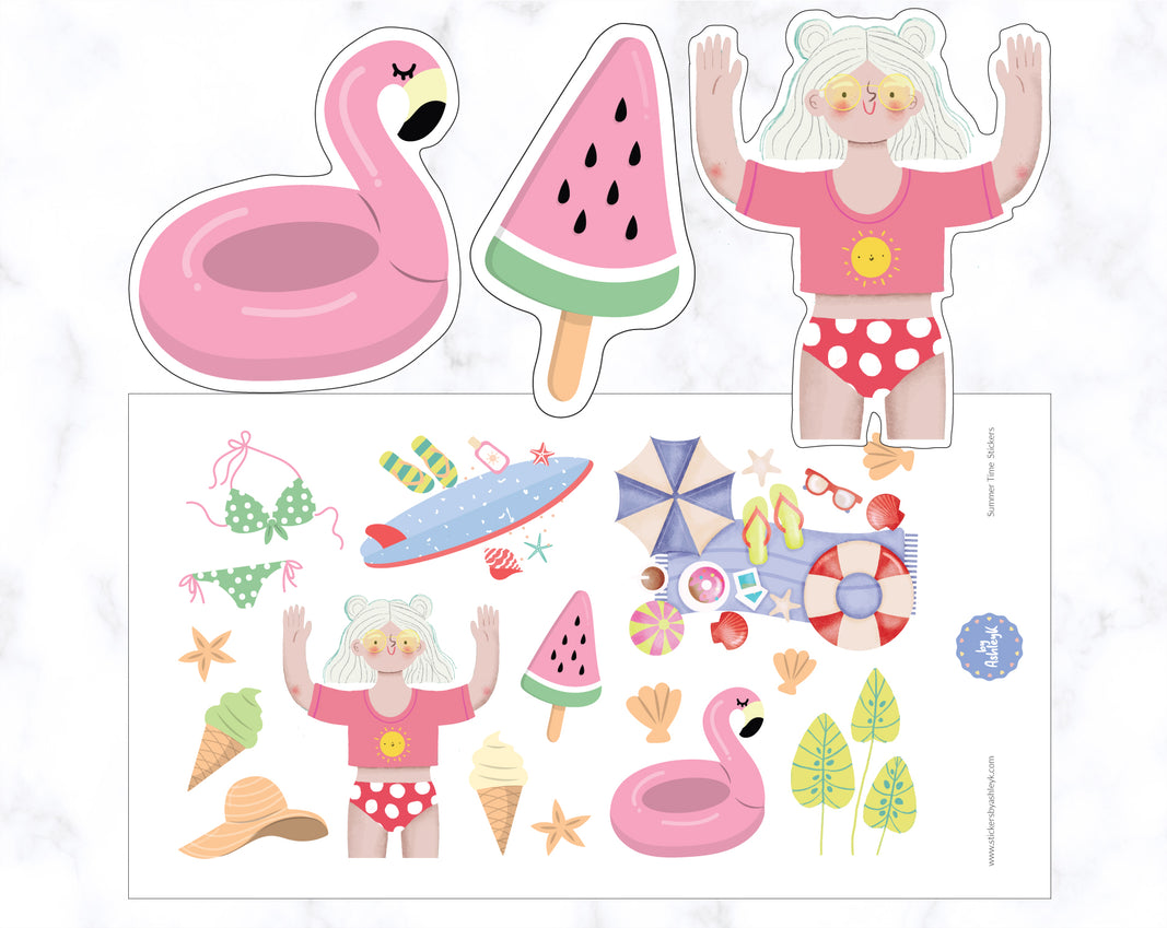 Summer Time Decorative Planner Stickers