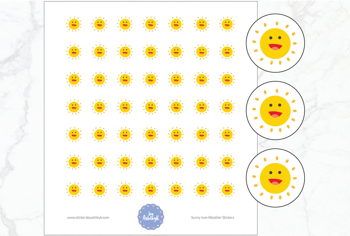 Sunny Icon Weather Planner Stickers