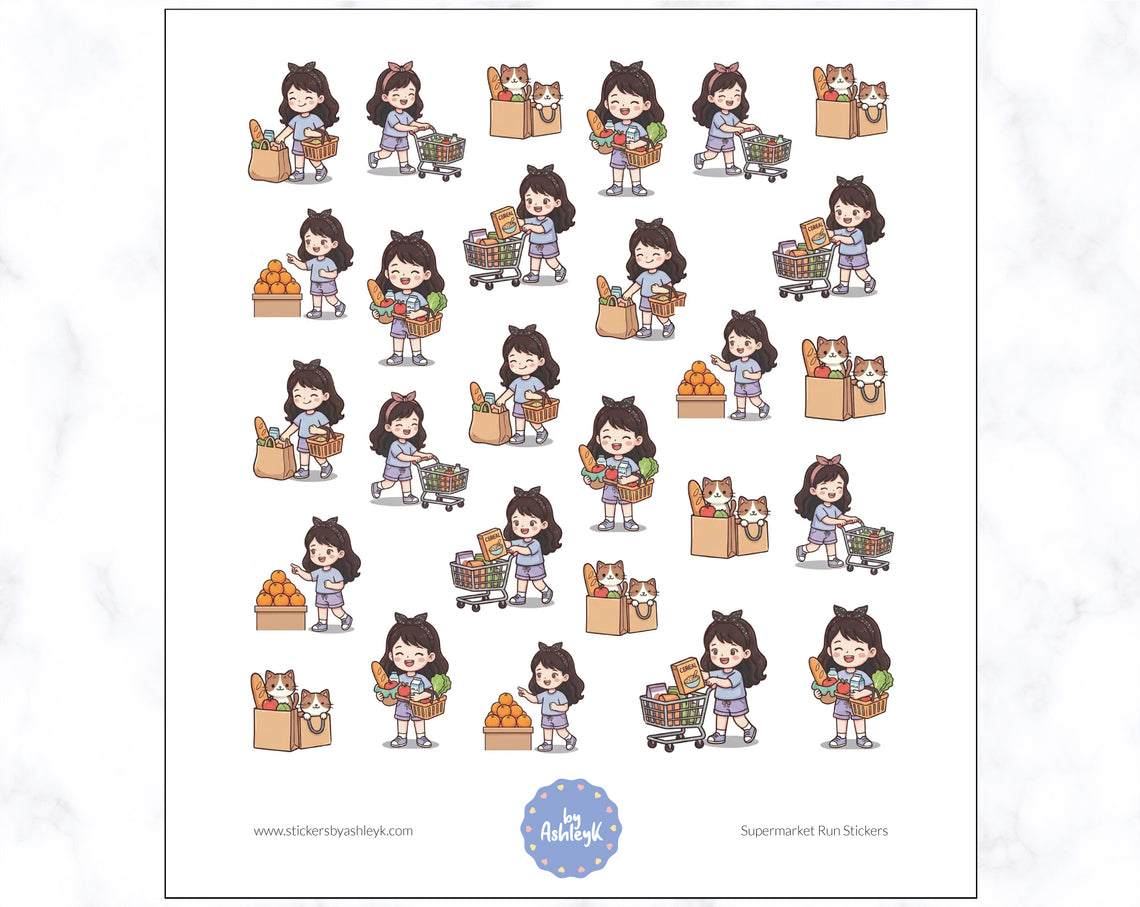 Supermarket Run Planner Stickers