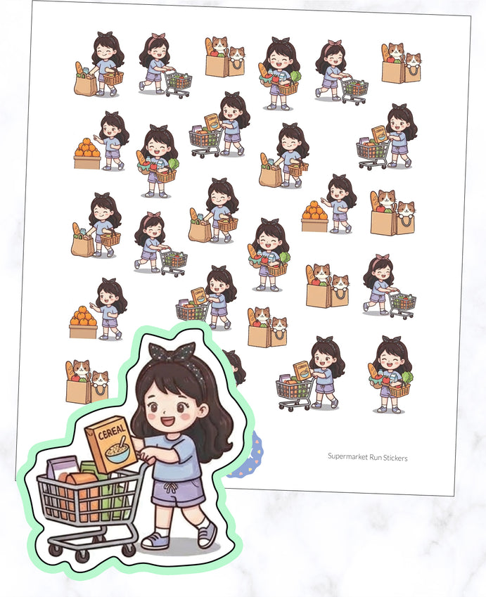 Supermarket Run Planner Stickers