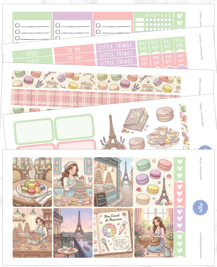 Sweet Macaron Weekly Kit - Erin Condren Planner Stickers