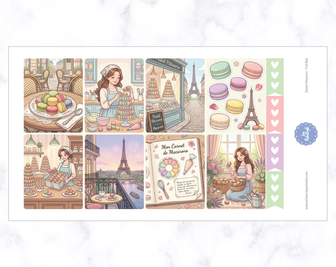 Sweet Macaron Weekly Kit  - Full Box Sheet