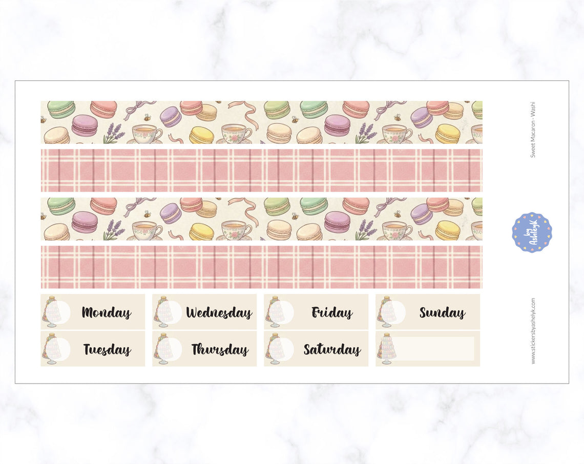 Sweet Macaron Weekly Kit  - Washi Sheet