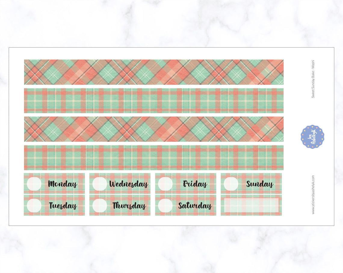 Sweet Sunday Bake Weekly Kit  - Washi Sheet