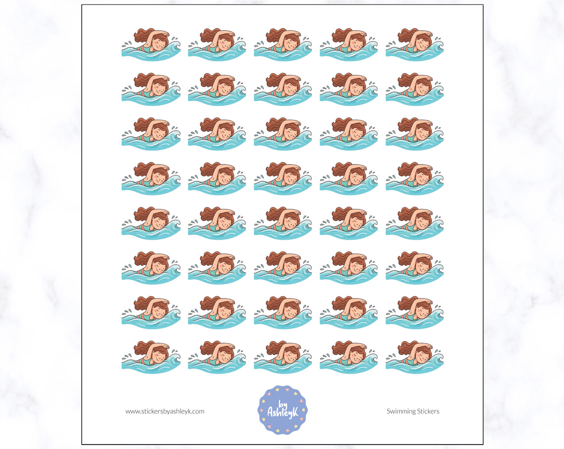 Swimming Planner Stickers