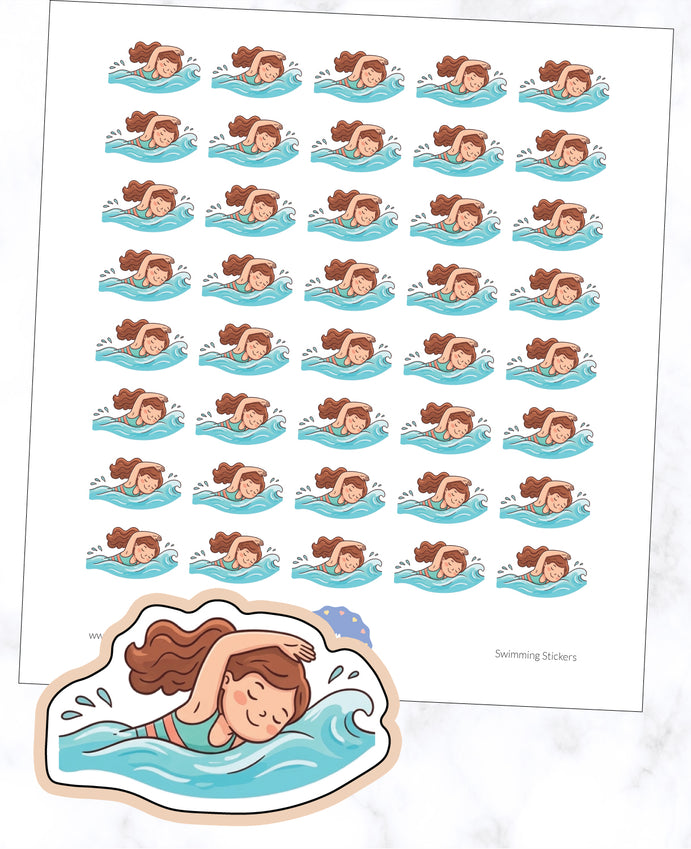 Swimming Planner Stickers