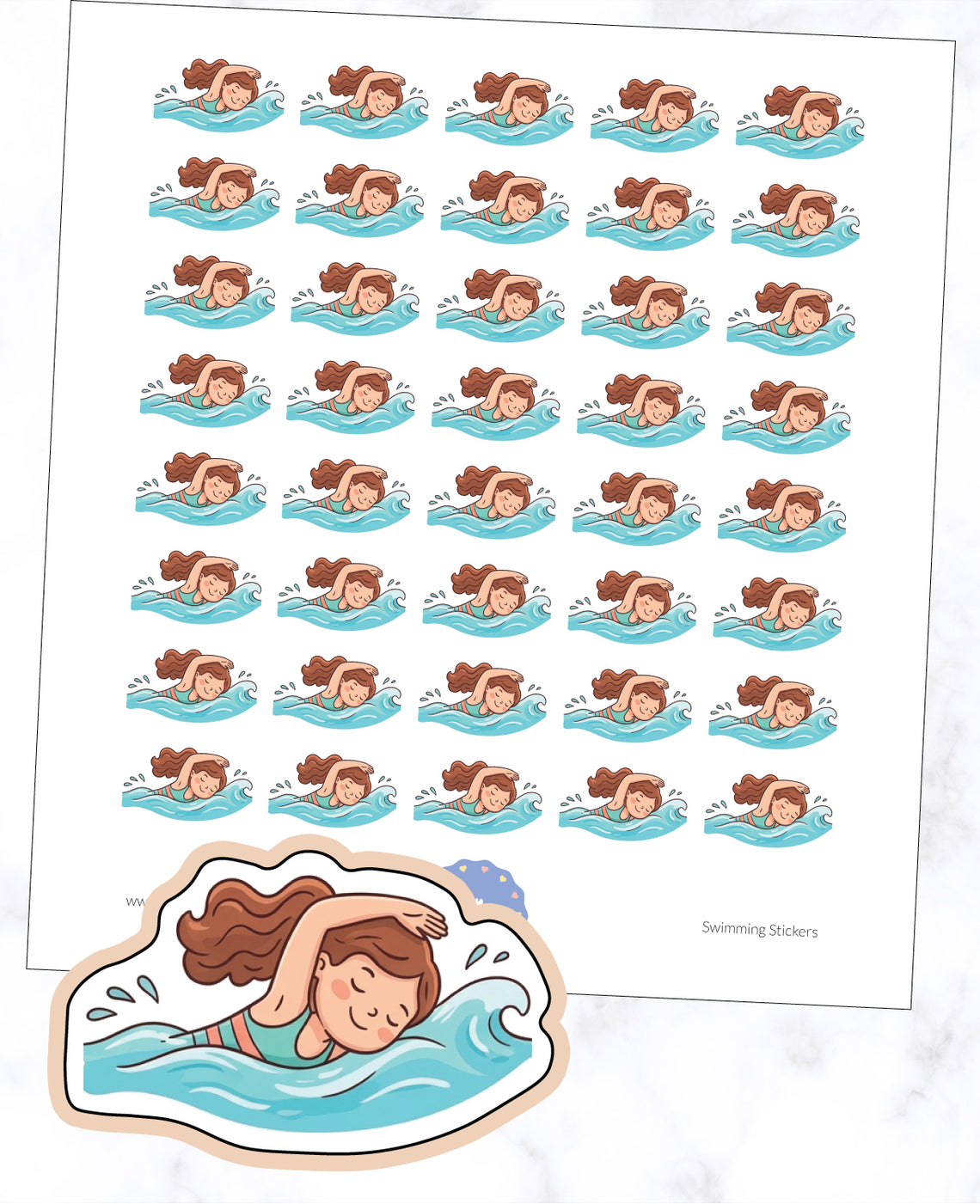 Swimming Planner Stickers