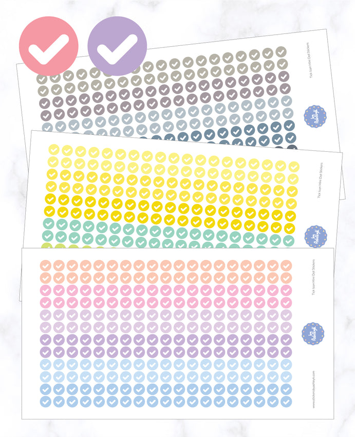 Tick Icon Mini Dot Stickers