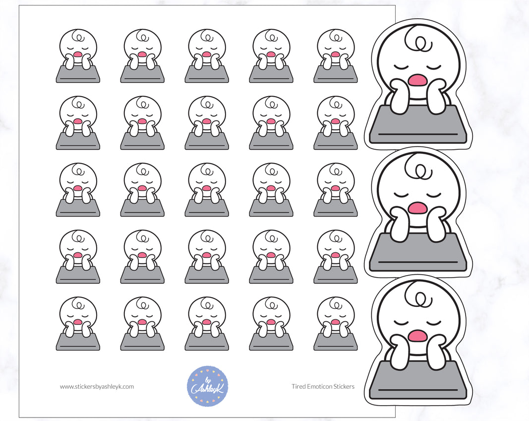 Tired Emoticon Stickers
