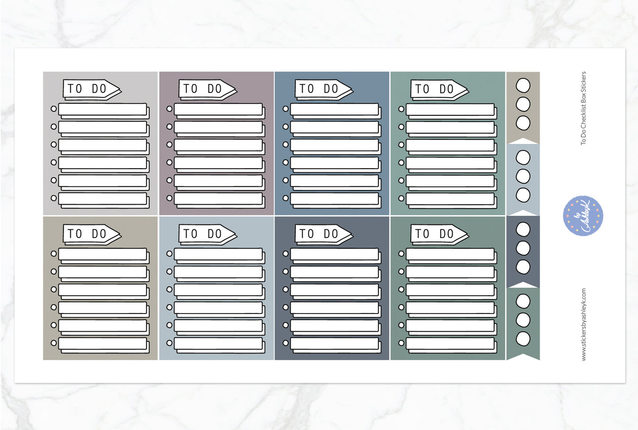 To Do Checklist Box Stickers - Modern Neutral