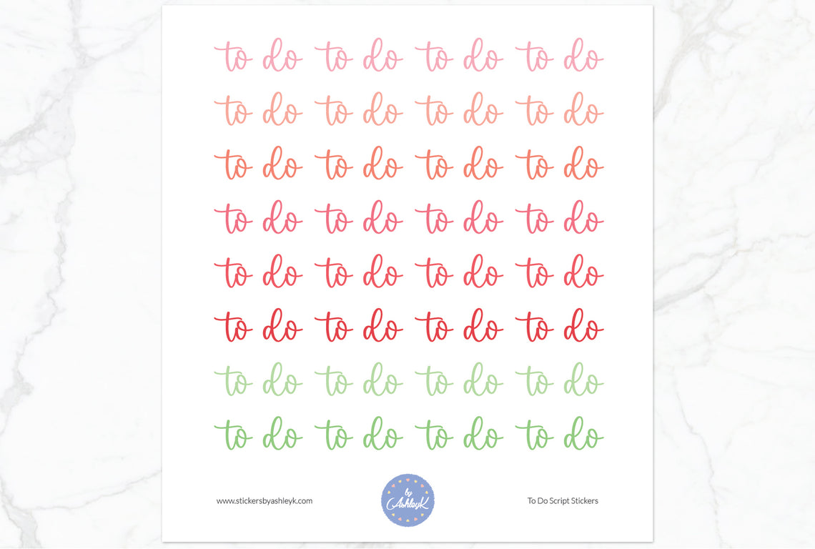 To Do Script Planner Stickers - Strawberry