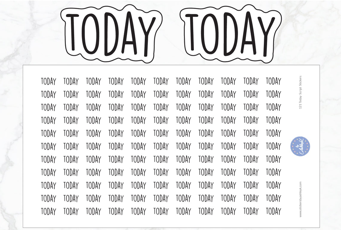 121 Today Lettering Planner Stickers