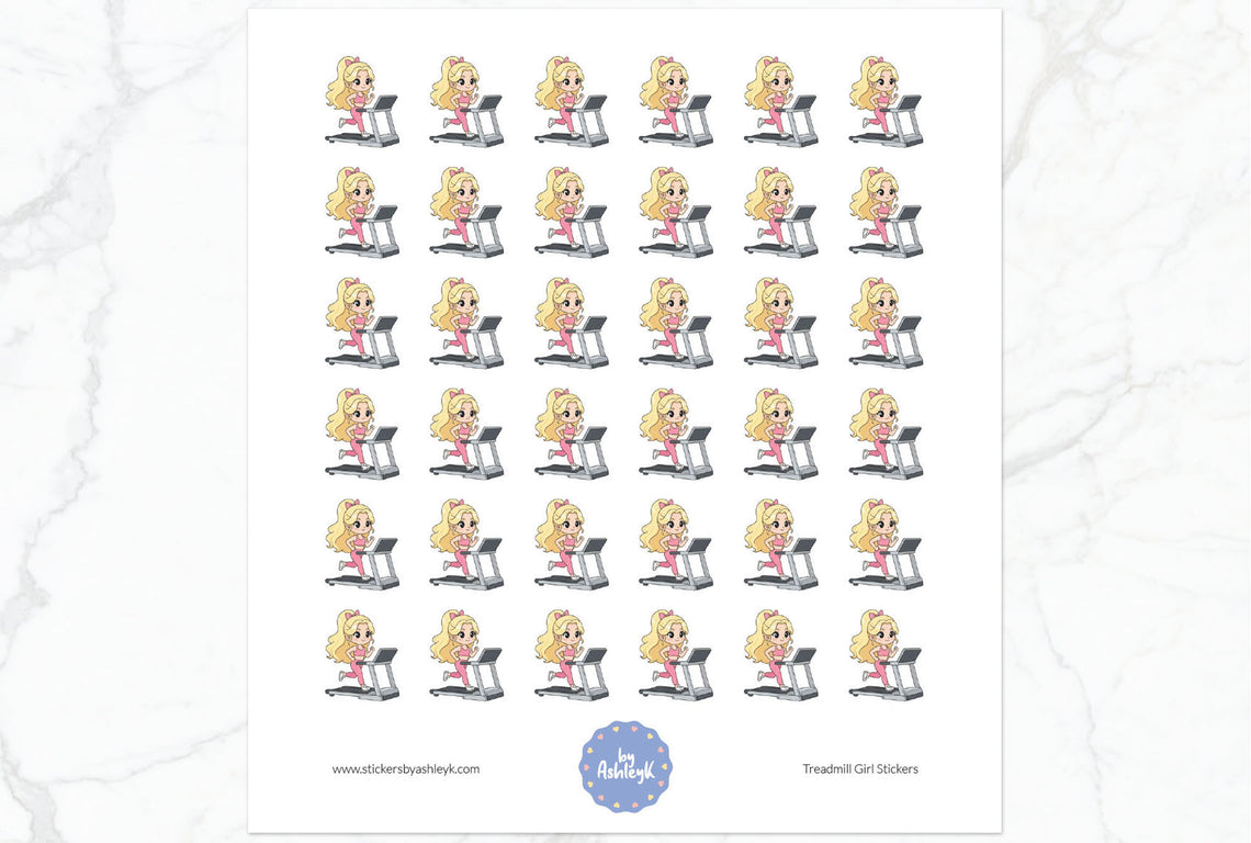 Treadmill Girl Stickers - Blonde