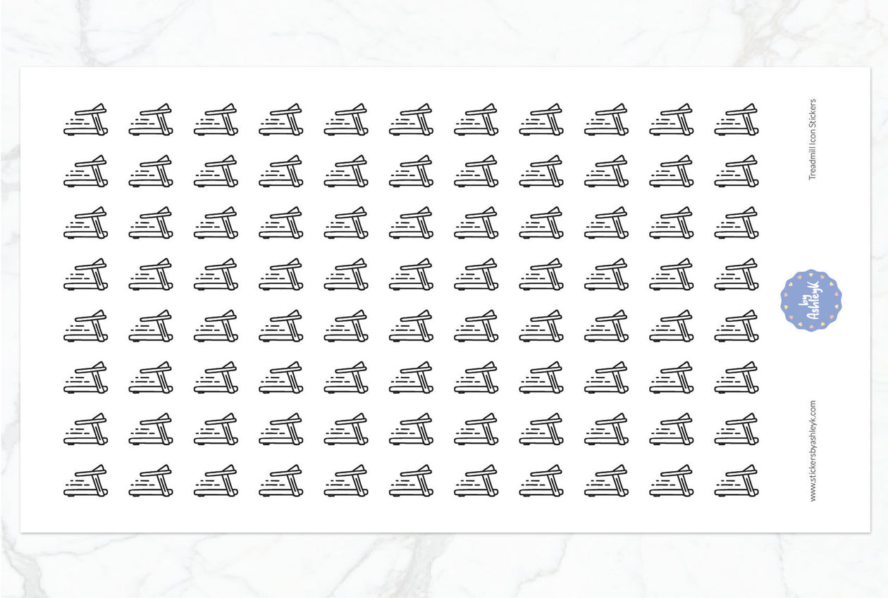 Treadmill Icon Planner Stickers - Black