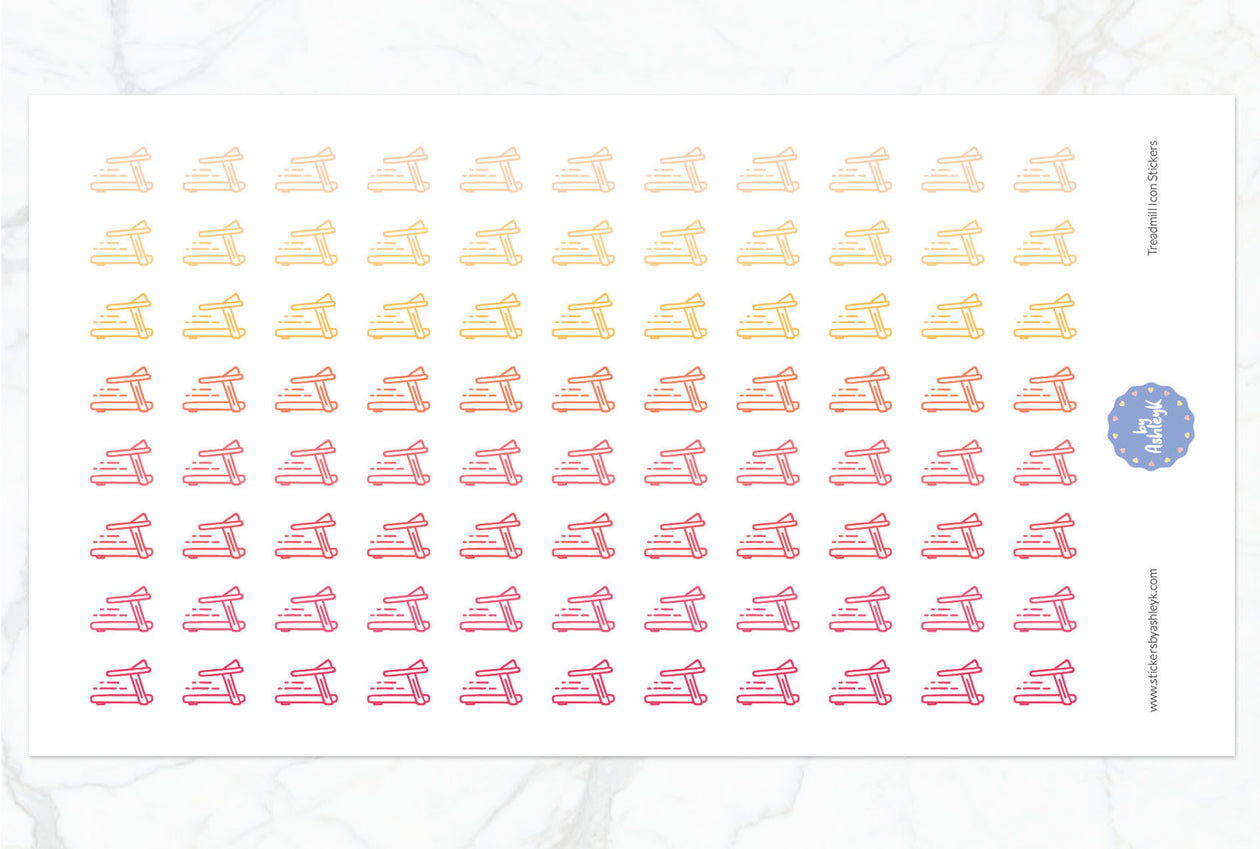 Treadmill Icon Planner Stickers - Peach