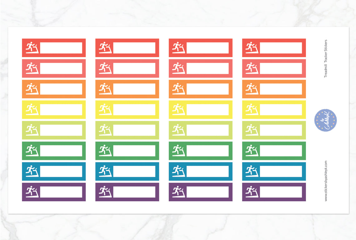 Treadmill Tracker Stickers - Pastel Rainbow