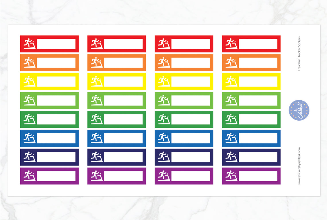Treadmill Tracker Stickers - Rainbow