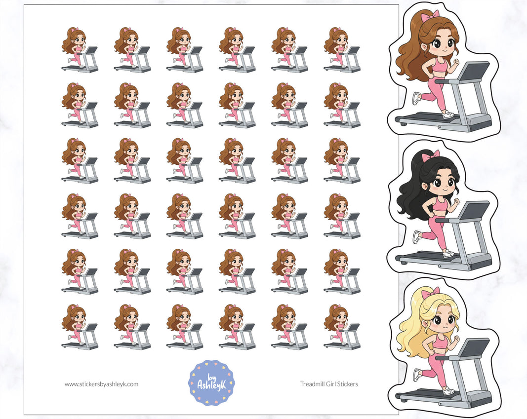 Treadmill Girl Planner Stickers