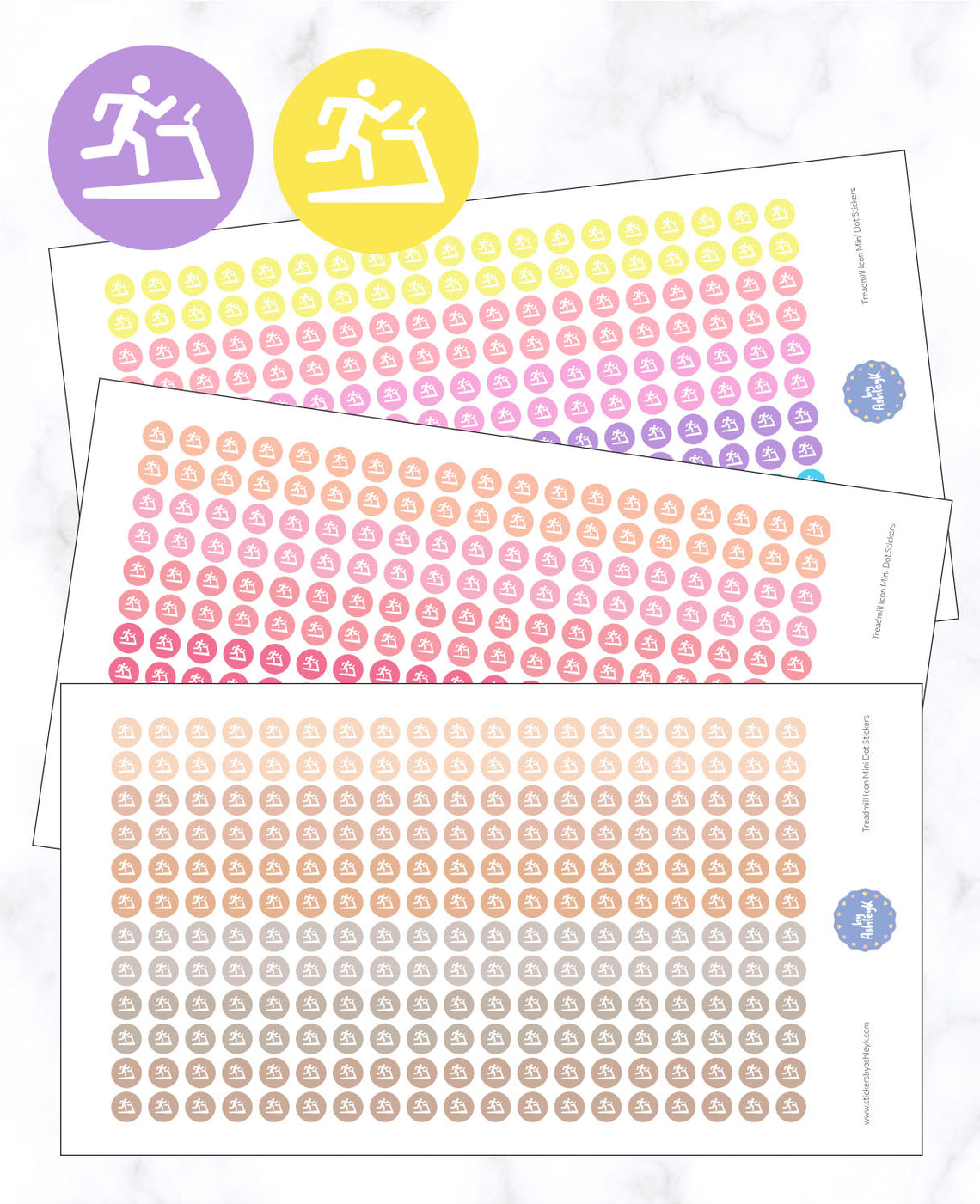 Treadmill Icon Mini Dot Stickers