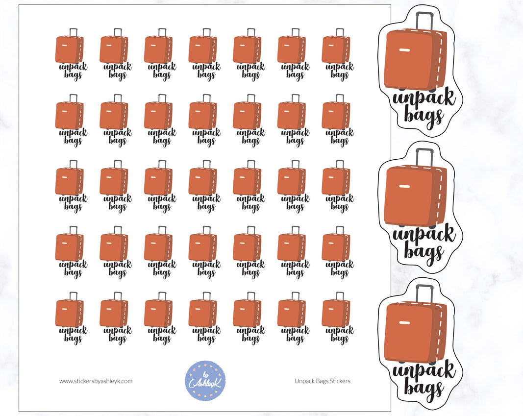 Cute Unpack Bags Stickers