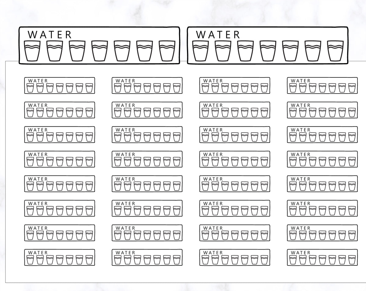 Water Tracker Planner Stickers – Stickers by AshleyK