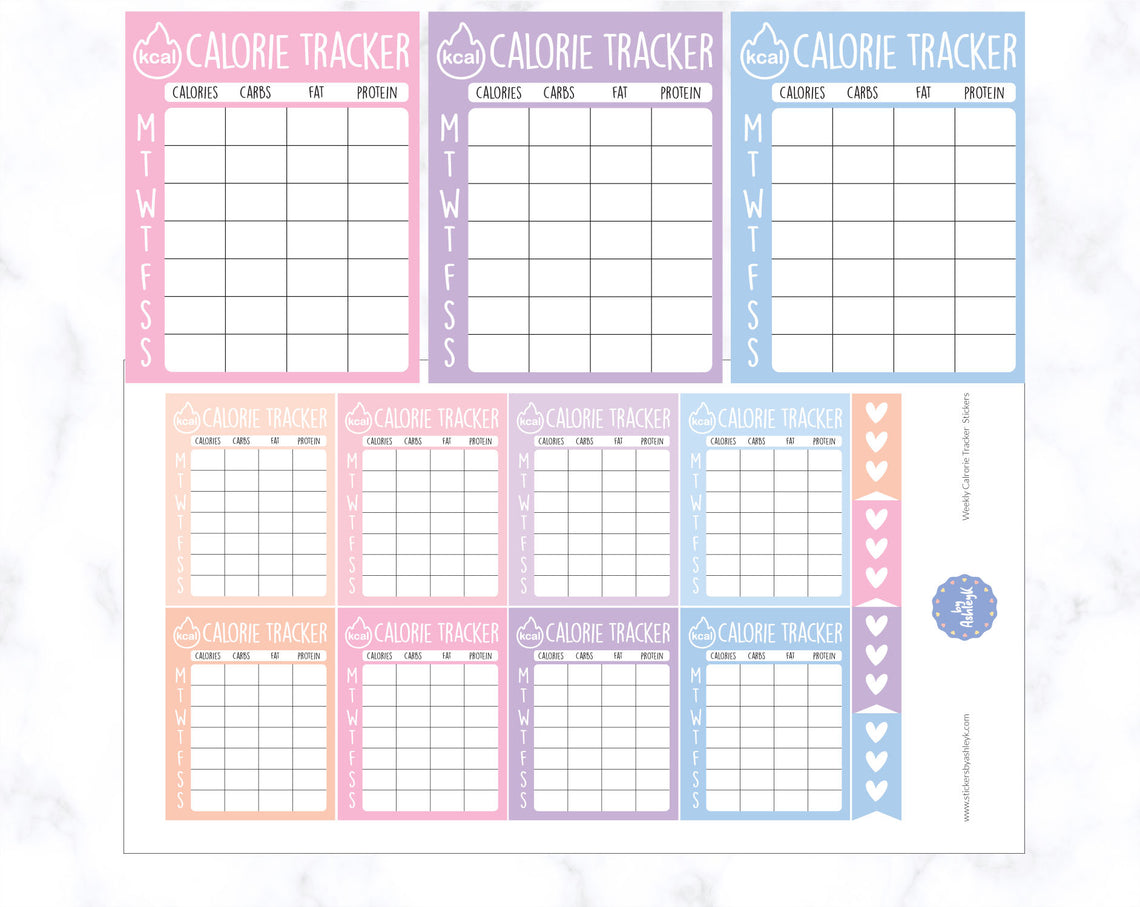Weekly Calorie Tracker Planner Stickers
