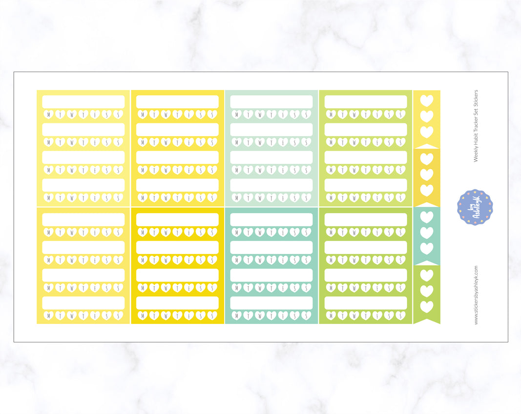 Weekly Habit Tracker Set Stickers - Lemon&Lime