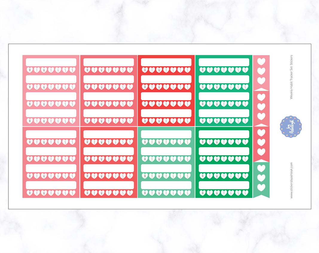 Weekly Habit Tracker Set Stickers - Watermelon
