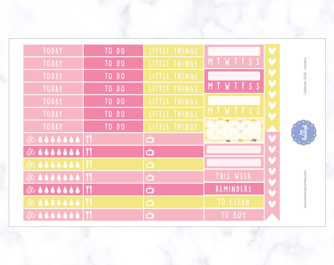 Celebrate 2027 Weekly Kit  - Functional Sheet