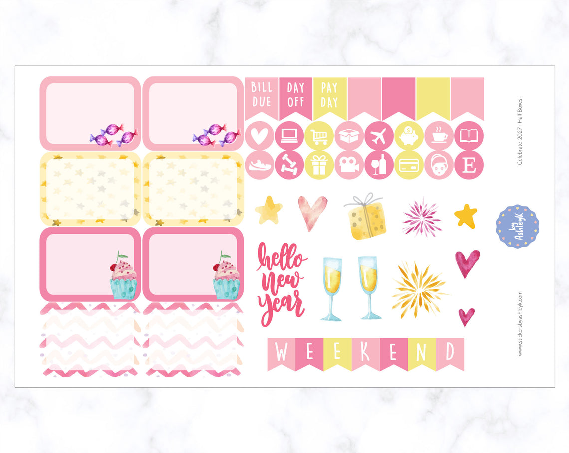 Celebrate 2027 Weekly Kit  - Half Box Sheet