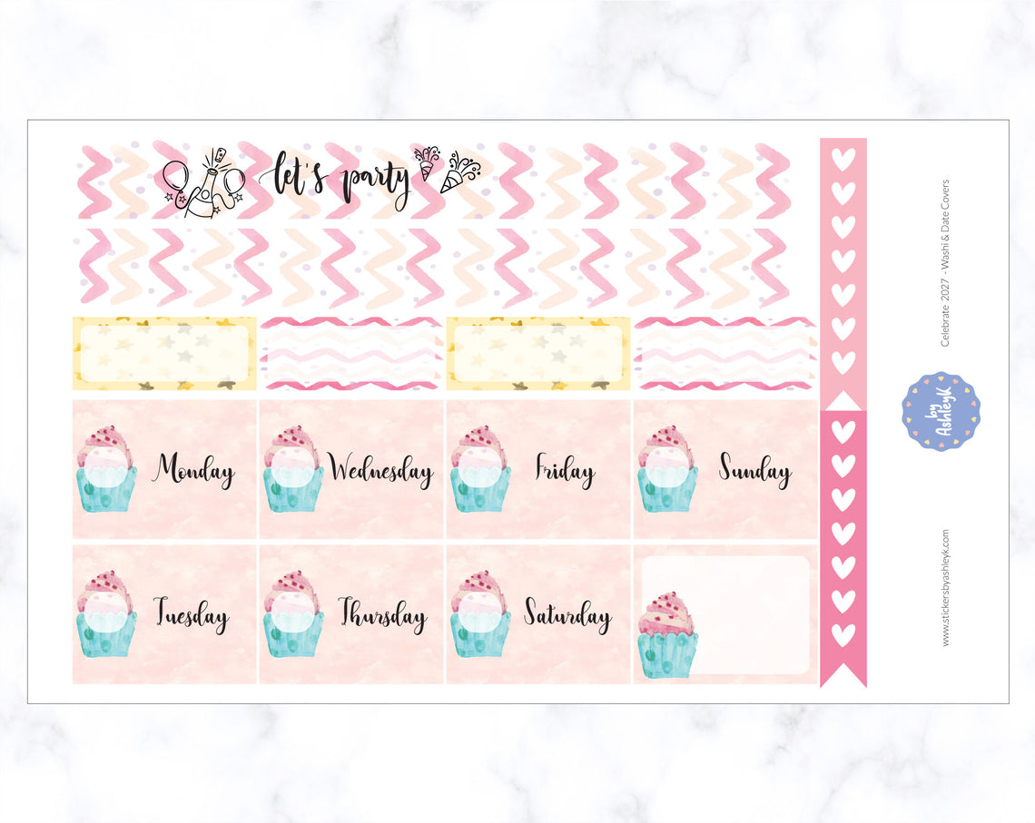 Celebrate 2027 Weekly Kit  - Washi Sheet