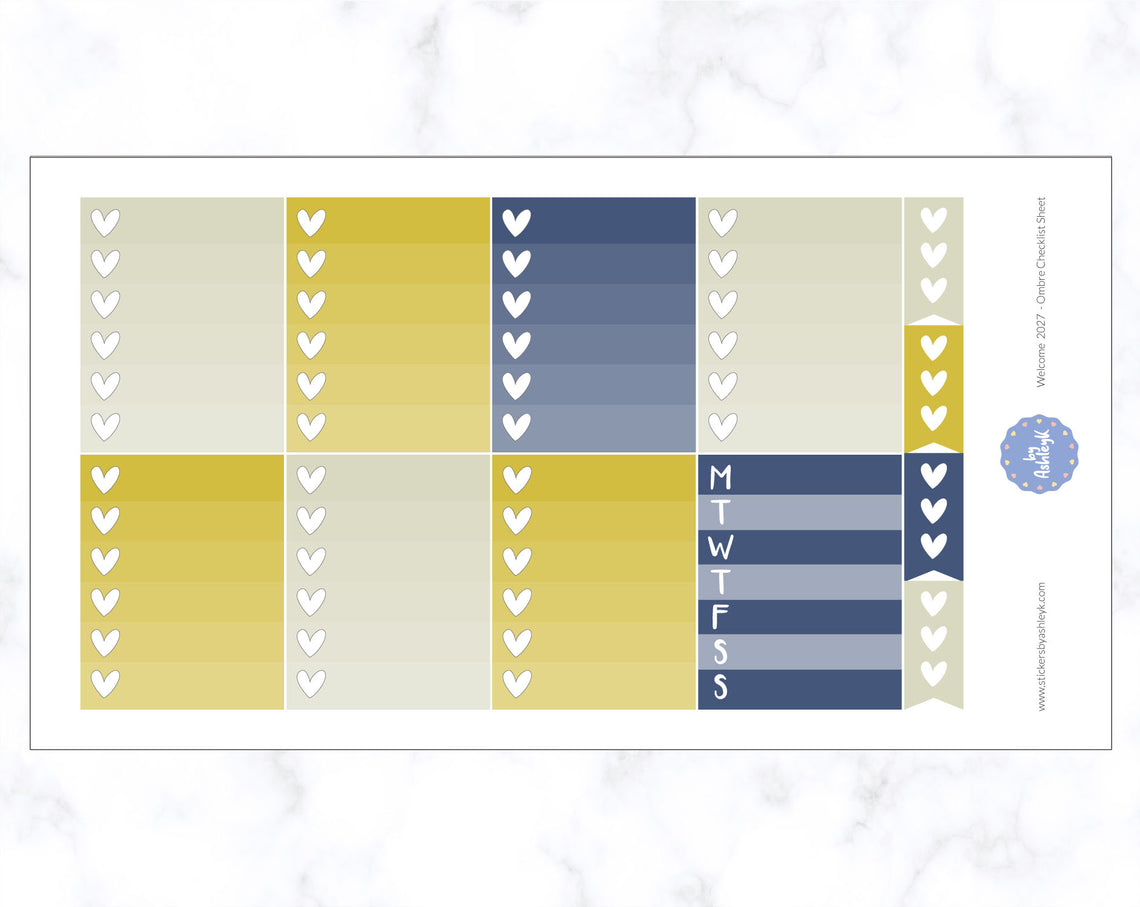 Welcome 2027 Weekly Kit  - Checklist Sheet